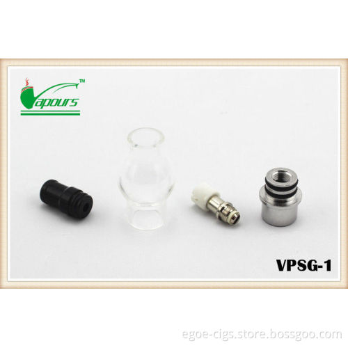 510 Ego Thread E Cigarette Atomizer , Glass Globe Wax Dry Herb Atomizer With Ceramic Coil